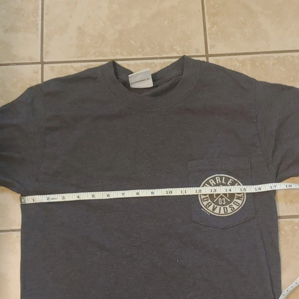 Harley-Davidson Shirt Wildcat London Grey Pocket Tee Women's Size S